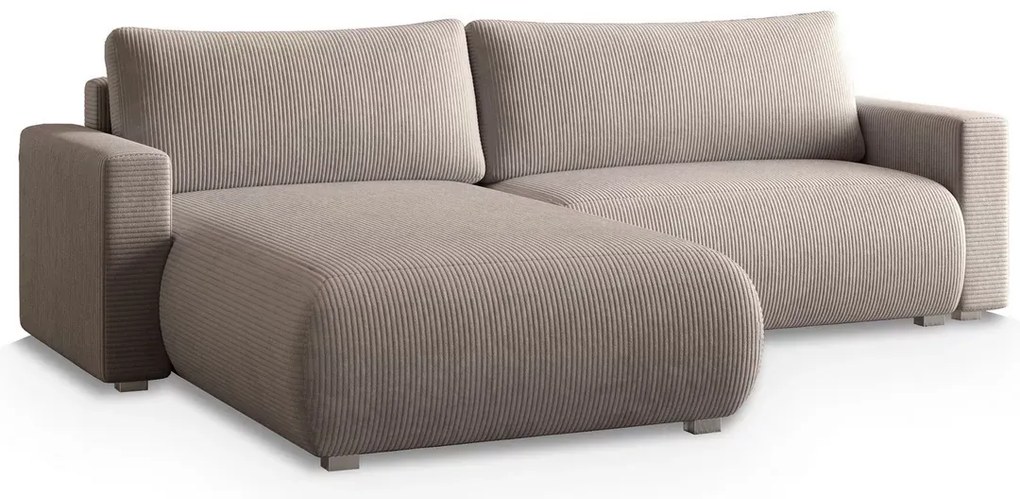 Béžová rozkladacia rohová pohovka TAFIRA, obojstranná