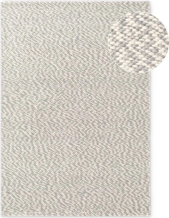 Svetlosivý/krémový ručne tkaný vlnený koberec 140x200 cm Lyon Beans – Elle Decoration