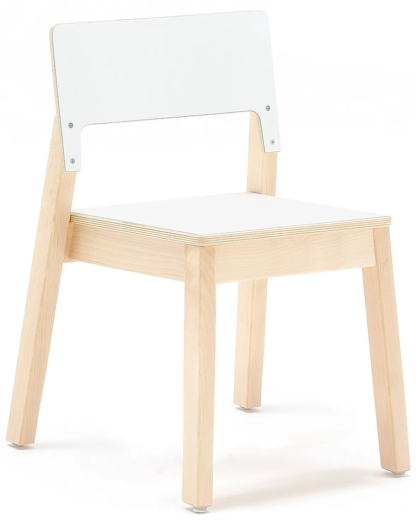 Detská stolička LOVE, V 380 mm, breza, laminát - biela