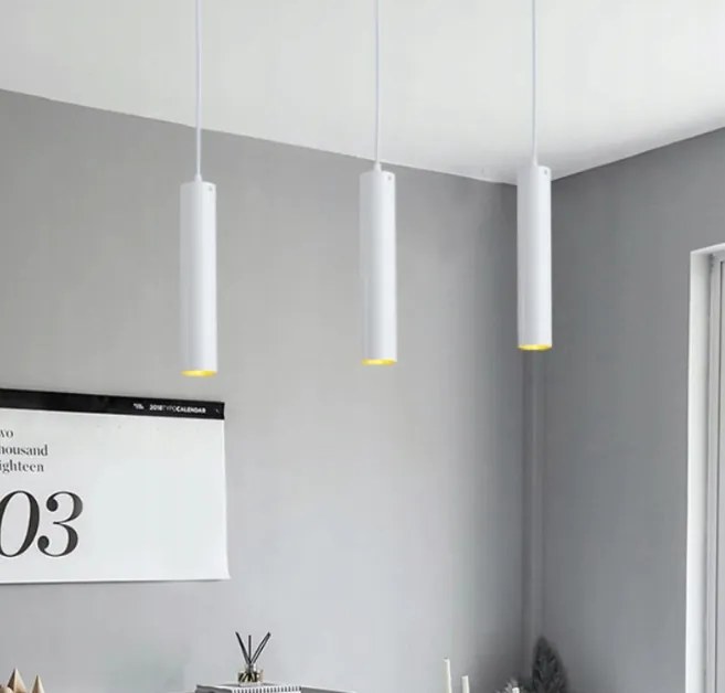 ECOLIGHT GU10 biela LED trubicová závesná lampa