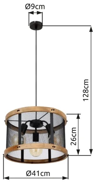 Globo 15661H1 - Luster na lanku JEANIE 3xE27/40W/230V pr. 40 cm
