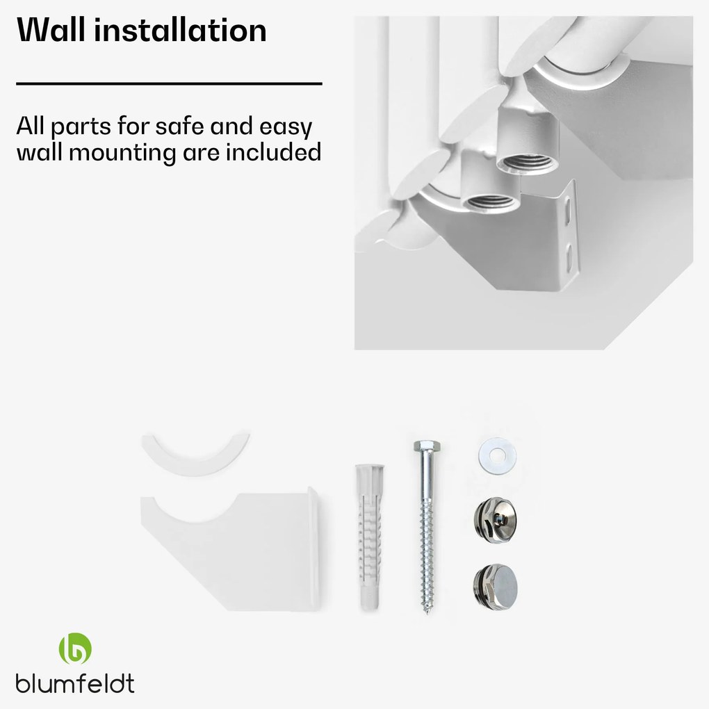 Blumfeldt Tallheo, 47 x 160, radiátor, kúpeľňový radiátor, rúrkový radiátor, 1472 W, teplovodný, 1/2
