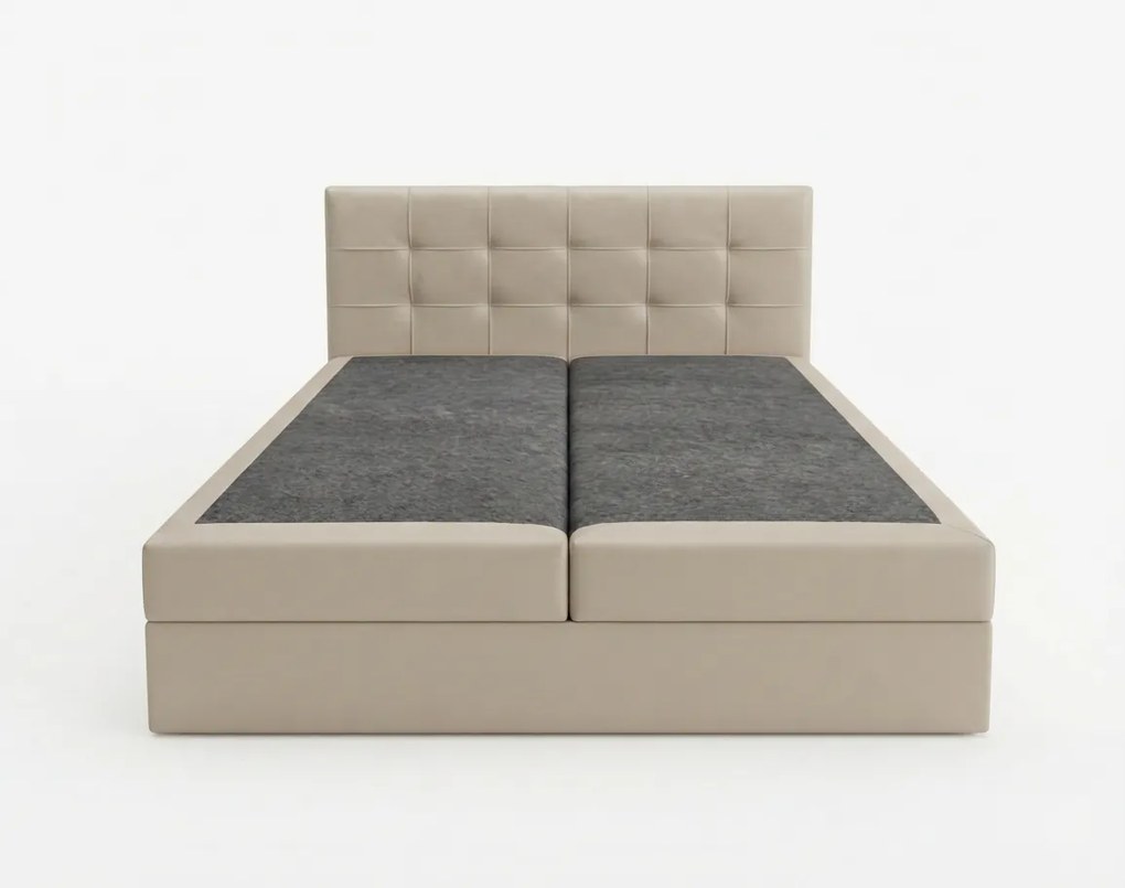 Čalúnená posteľ boxspring DIRELIS TRINITY 140x200 cm béžová Matrac: Bonell pružinová matrac