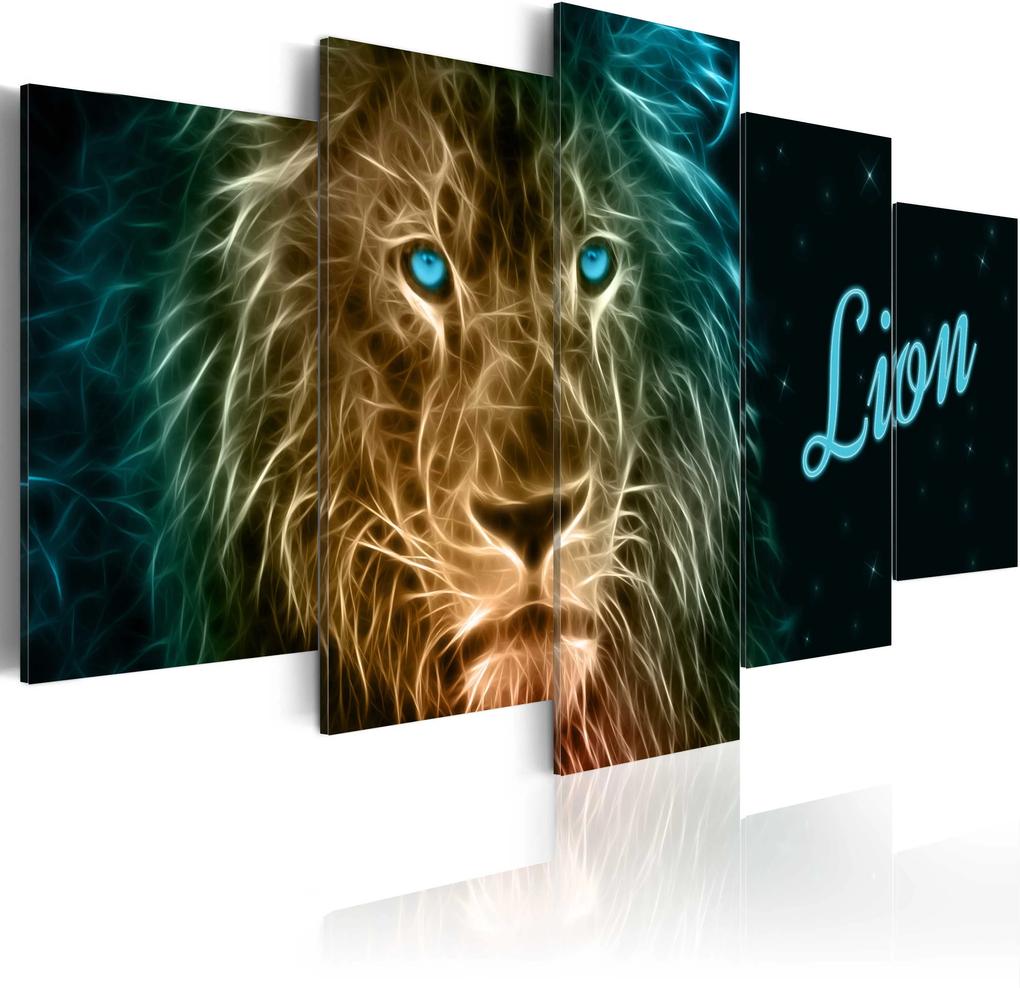 Obraz - Gold lion 100x50
