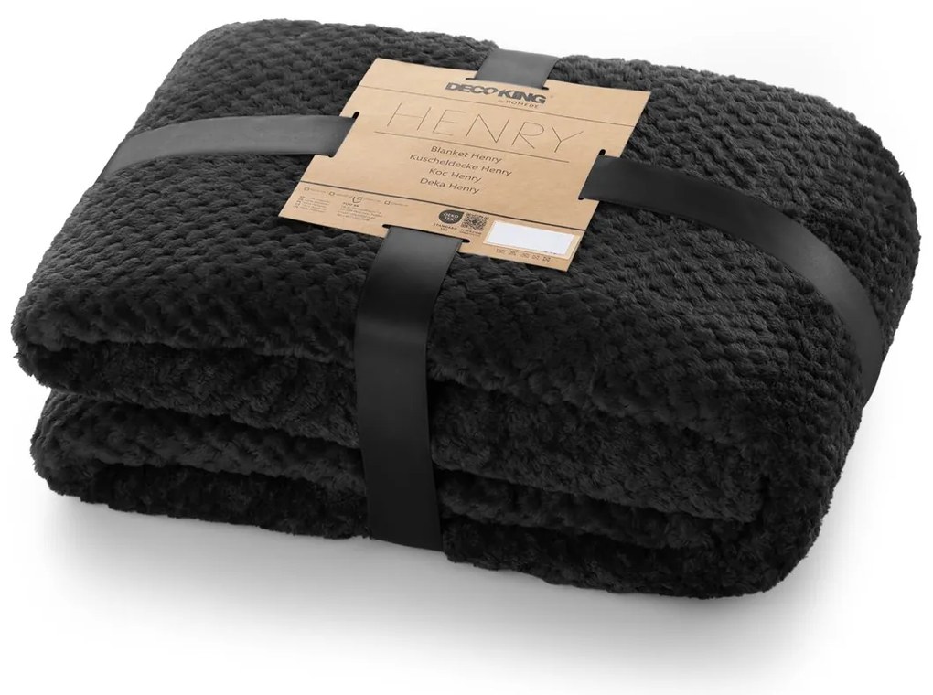 DecoKing Deka z mikrovlákna HENRY 150x200 cm Barva: BLACK/černá