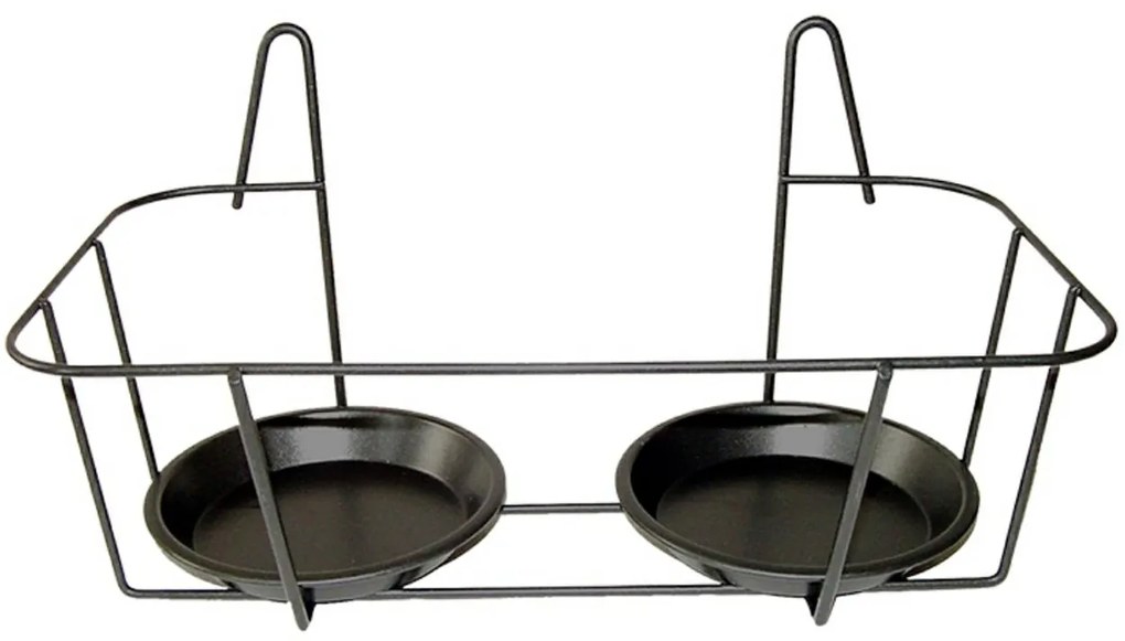 ZÁVESNÝ DRŽIAK NA KVETINÁČ SIMPLY DOUBLE 34X19 CM ČIERNA
