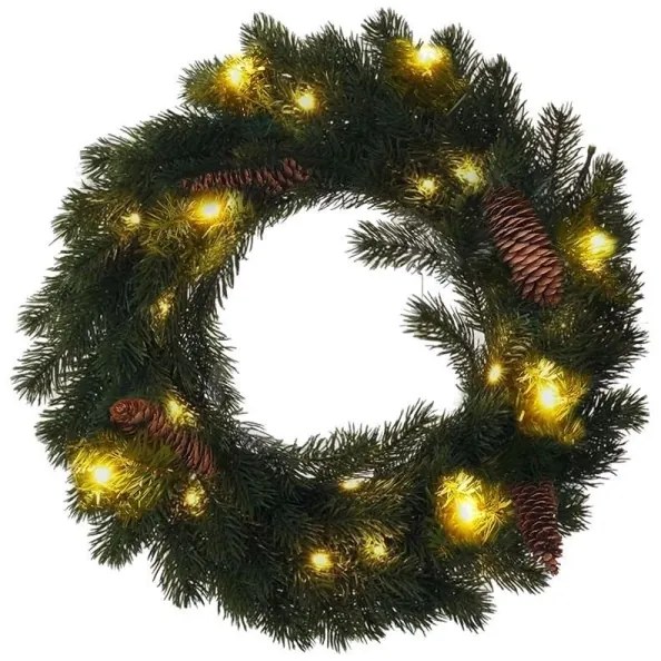 Solight 1V239 - LED Vonkajší vianočný veniec 15xLED/3xAA IP44