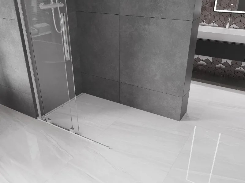 Mexen Velar L, posuvná sprchová zástena Walk-in 90 x 200 cm, 8mm číre sklo, chrómová, 871-090-003-03-01