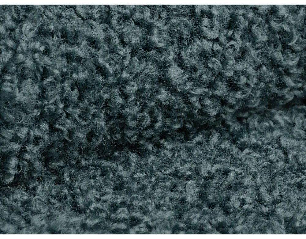 Taburet z textílie buklé v petrolejovej farbe Dia – Micadoni