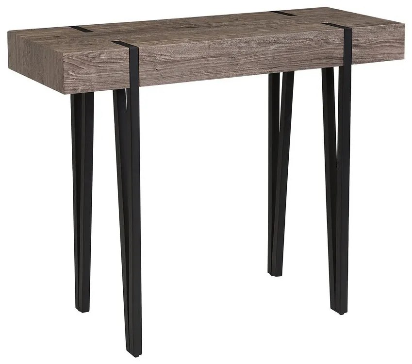Konzolový stolík tmavé drevo/čierna ADENA Beliani