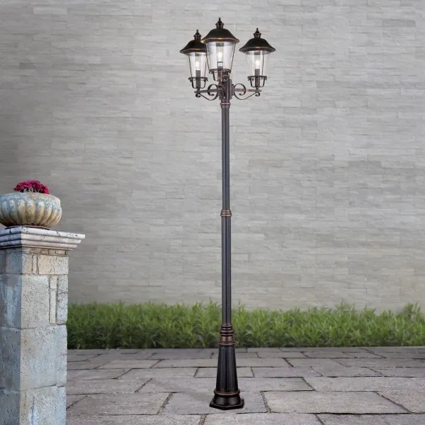 Orion - Vonkajšia lampa KENZO 3xE27/100W/230V IP44 bronz/patina