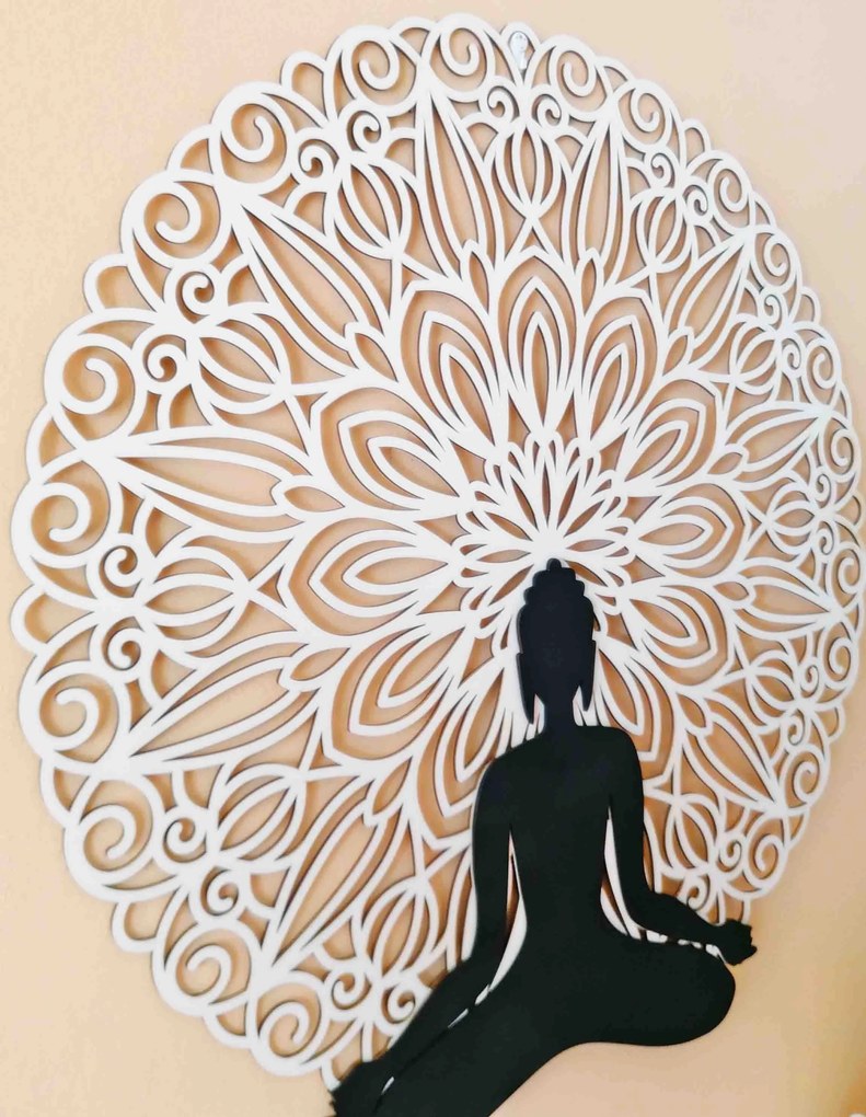 SENTOP | Mandala 3D obraz na stenu Buddha mandala farebné prevedenie I SENTOP PR0362 3D Paywood