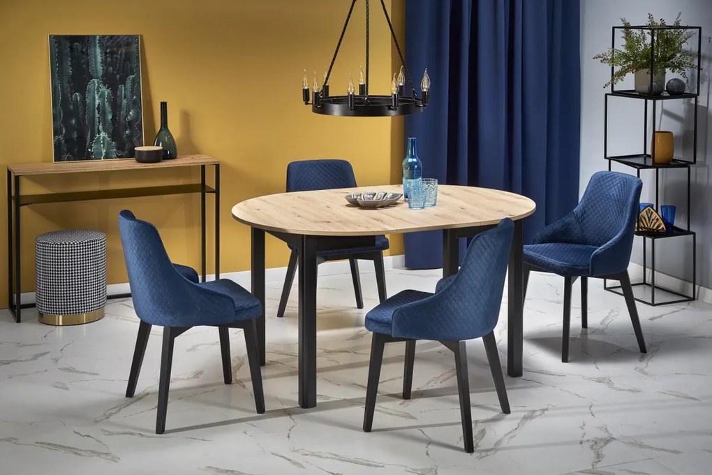 Jedálenský rozkladací stôl Rigo 102/142 cm dub artisan/čierny