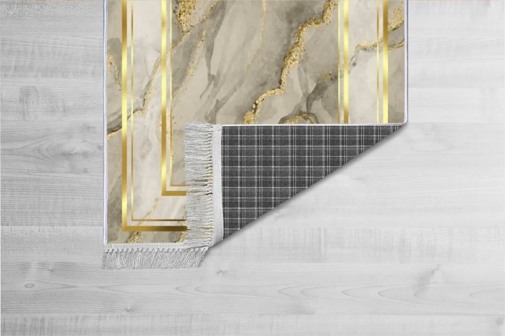 Koberec Marble Frame 180x280 cm béžový/zlatý