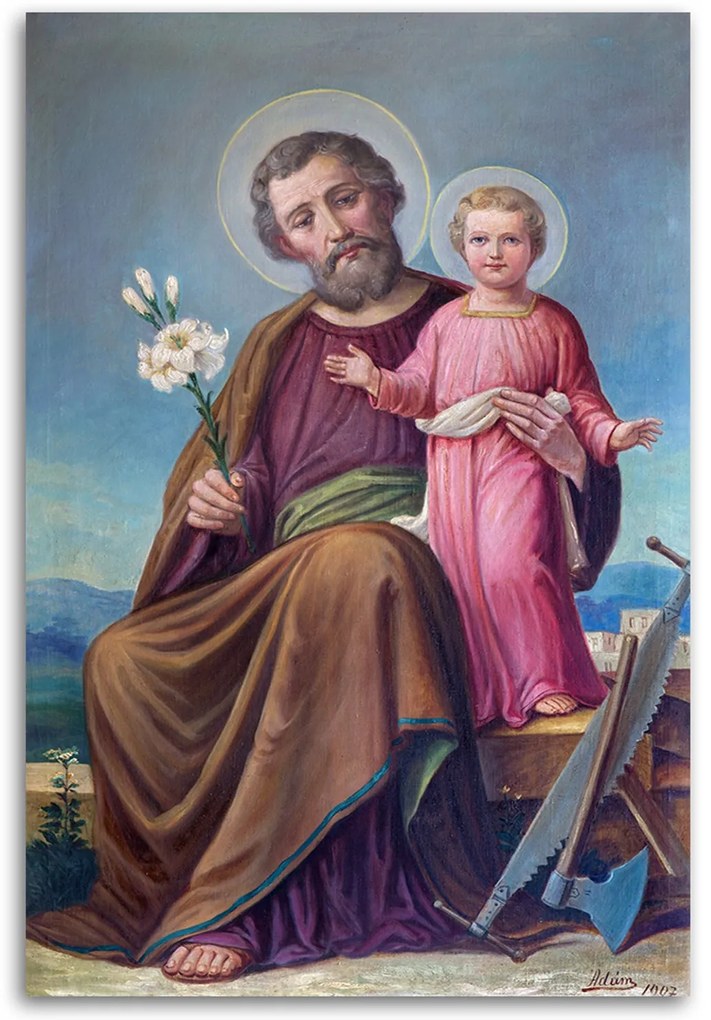 Gario Obraz na plátne Svätý Jozef s Ježiškom, Roznav Rozmery: 40 x 60 cm