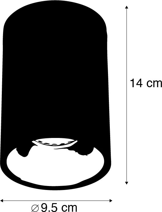 Sada 6 moderných bodových svetiel čierna so zlatou GU10 50mm - Deep