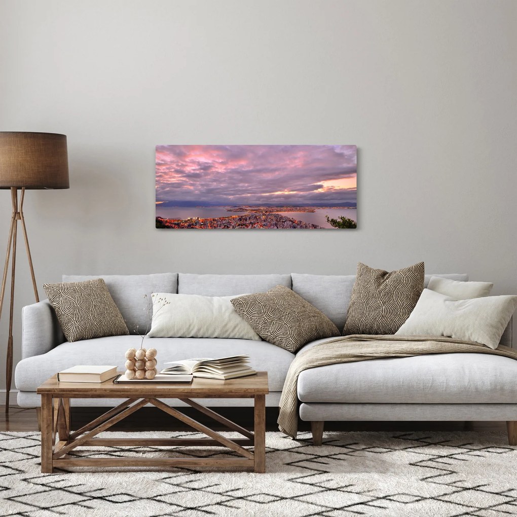 Obraz - Súmrak nad mestom (120x50 cm)