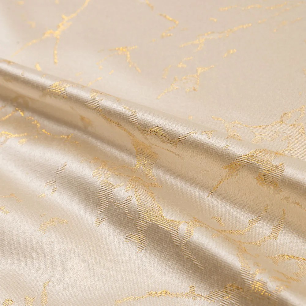 Biante Dekoračný záves Parma PM-115 Zlatý mramor na béžovom 145x220 cm