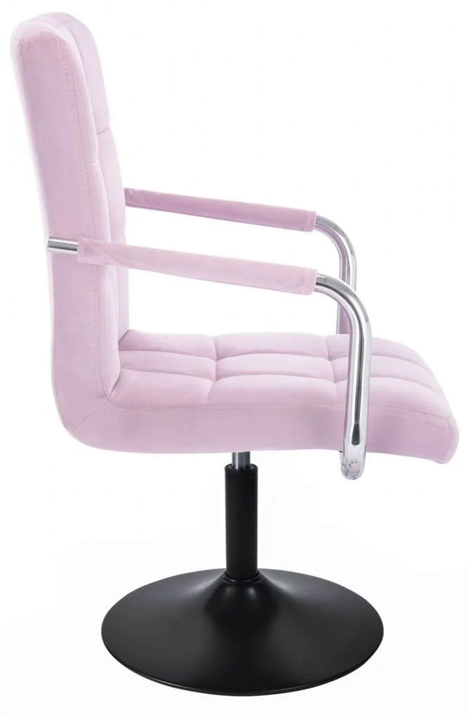 LuxuryForm DESIGN Stolička VERONA VELUR na čiernom tanieri - levanduľa