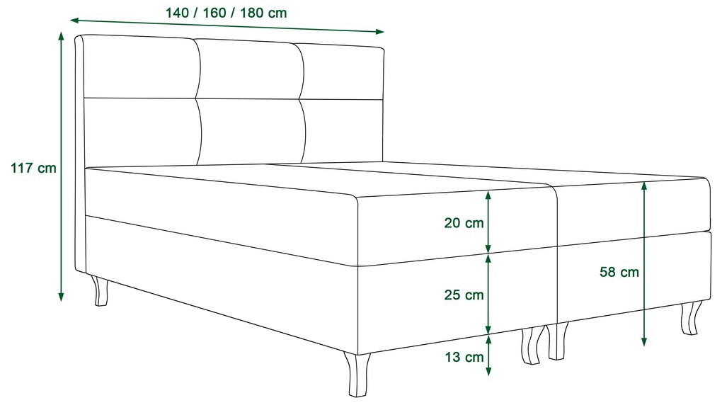 Manželská posteľ  Boxspring 140 cm Lumba (hnedá) (s matracom a úložným priestorom). Akcia -20%. Vlastná spoľahlivá doprava až k Vám domov. 1046675