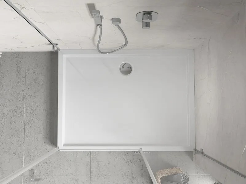 Mexen Flow+ obdĺžniková vanička 80 x 70 cm, biely lesk - 46R107080H