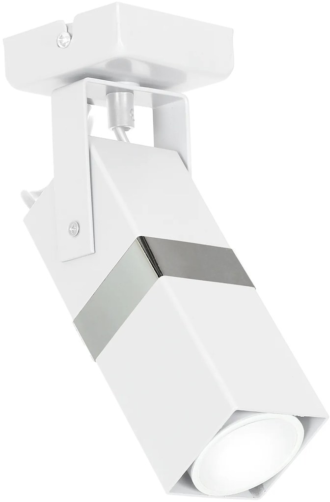 Bodové svietidlo Vidar, 1x chrómové/biele kovové tienidlo, w