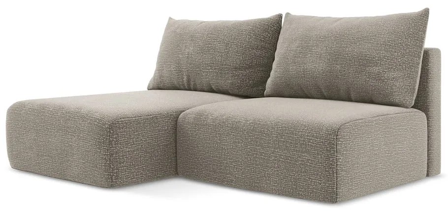 Béžová rozkladacia/s úložným priestorom rohová pohovka (ľavý roh) Kalena – Makamii