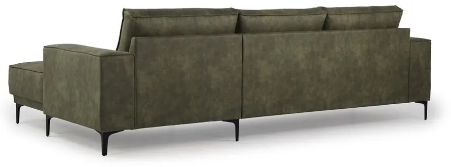 Zelená rohová pohovka z imitácie kože (pravý roh) Copenhagen – Scandic