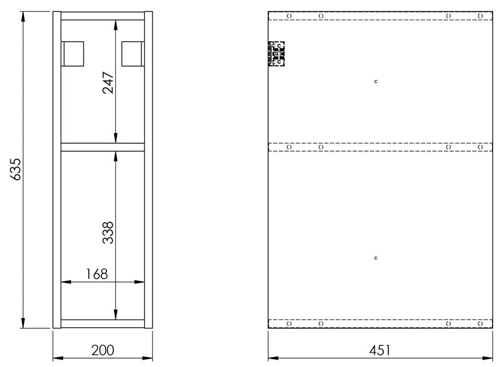 Elita Look 20 Duo, policová skrinka 20x45x64 cm PDW, biela matná, ELT-167618