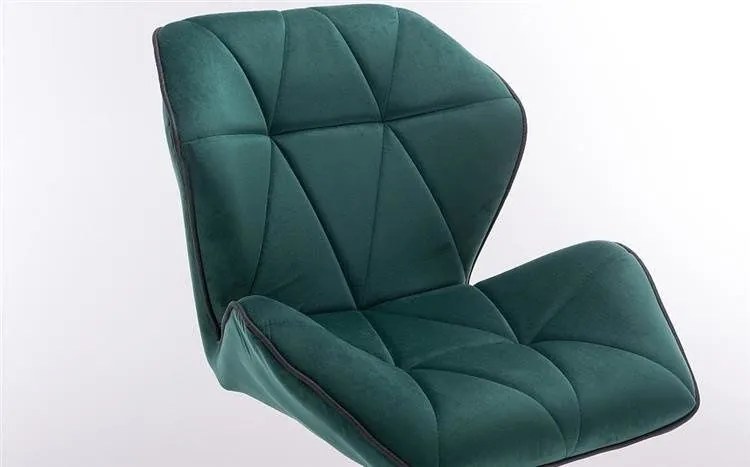LuxuryForm DESIGN Stolička MILANO MAX VELUR na striebornom tanieri - zelená