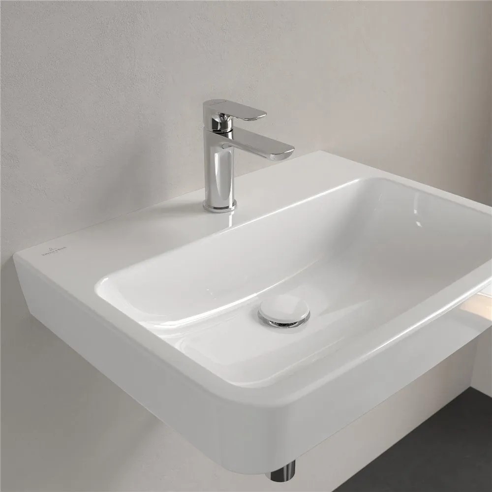 VILLEROY & BOCH O.novo závesné umývadlo s otvorom (zadná a spodná strana brúsená), bez prepadu, 600 x 460 mm, biela alpská, s povrchom CeramicPlus, 4A416LR1