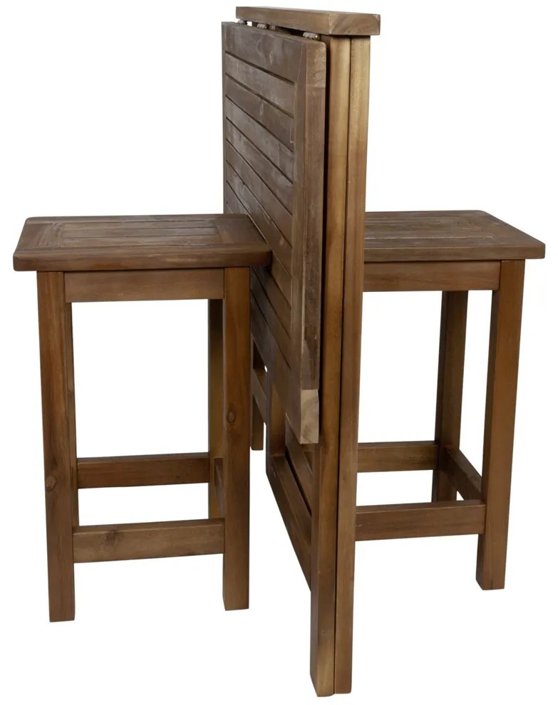 Monopol 40956 Drevený balkónový set stôl + 2 stoličky hnedá