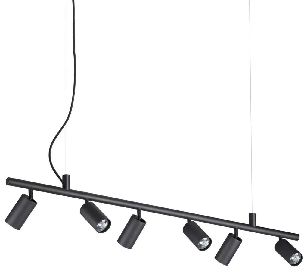 Ideal Lux - LED Luster na lanku DYNAMITE 6xGU10/7W/230V čierna