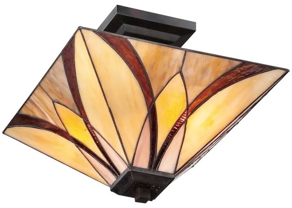 Elstead QZ-ASHEVILLE-SF - Stropný luster na tyči Tiffany ASHEVILLE 2xE27/100W/230V