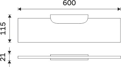 Nimco Polica, 60 cm NIKAU čierna - NKC 30091B-60-90