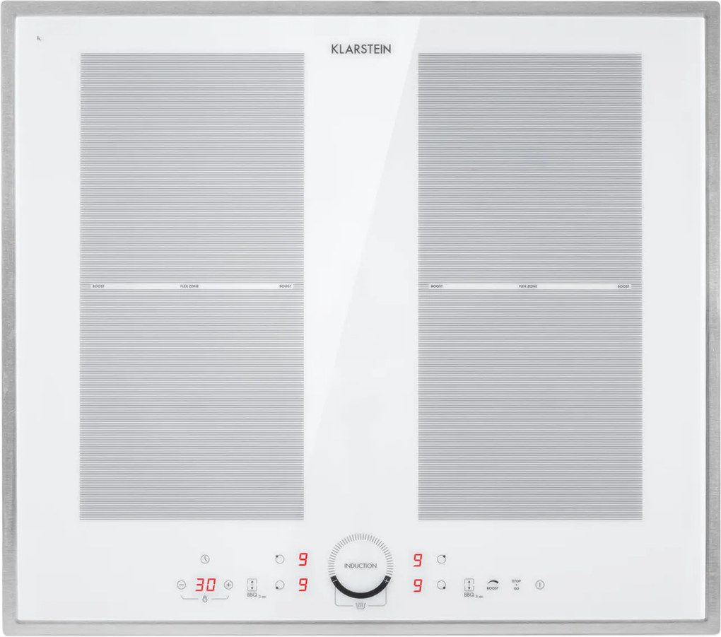 Klarstein Delicatessa 60 Prime, indukčná varná doska, 7000 W, 4 zóny, časovač, biela