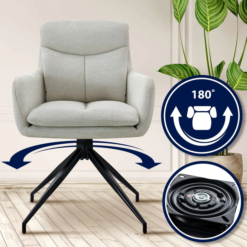 Jedálenská stolička Somers - látka - krémová