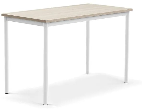 Stôl SONITUS PLUS, 1200x600x760 mm, akustický HPL - jaseň, biela