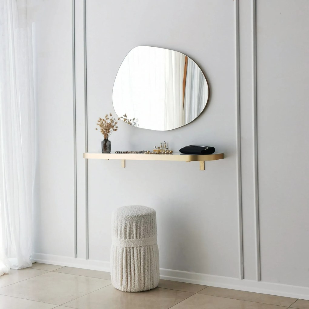 Dekoratívne nástenné zrkadlo Gusto 75x55 cm zlaté