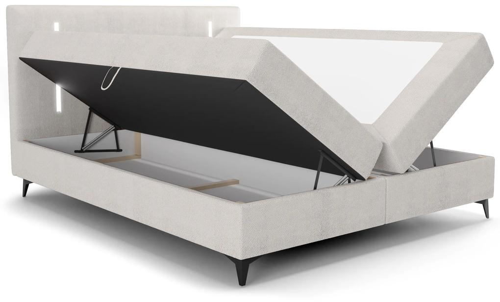 Jednolôžková posteľ 120 cm Ortega Bonell (svetlosivá) (s roštom, s úl. priestorom) (s LED osvetlením). Vlastná spoľahlivá doprava až k Vám domov. 1082602