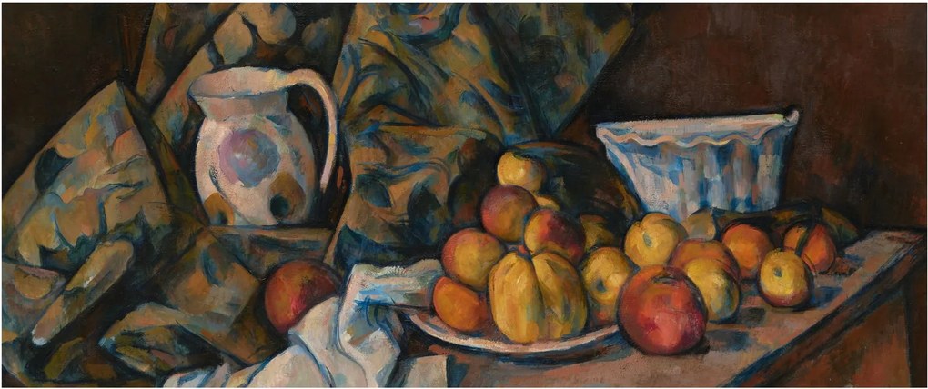 Obraz - Paul Cézanne, Still Life with Apples and Peaches, reprodukcia (120x50 cm)