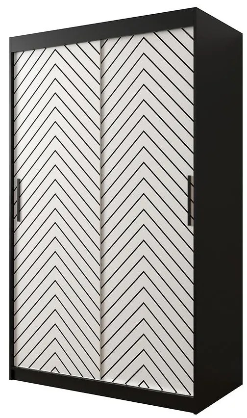 Skriňa Jodełka 1 120 čierna/biely/čierna