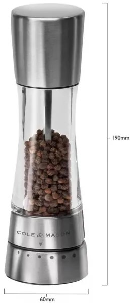 Cole&Mason - Mlynček na soľ DERWENT 19 cm lesklý chróm