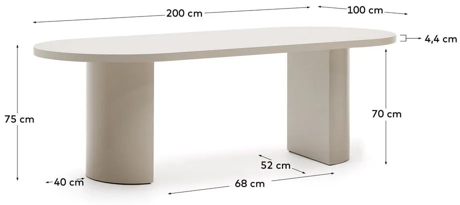 Jedálenský stôl 100x200 cm Nealy – Kave Home