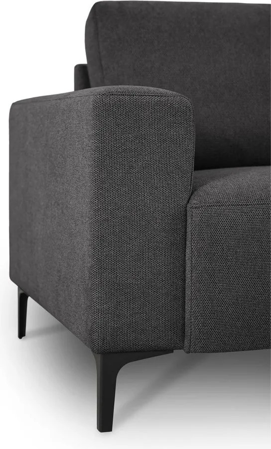 Antracitová ženilková rohová pohovka (pravý roh/s leňoškou) Fabian – Scandic