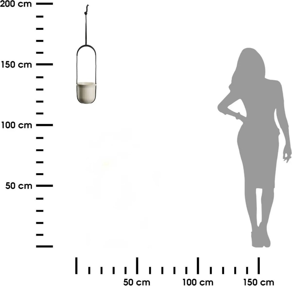 Závěsný květináč AERA HANG 17,9 cm béžový