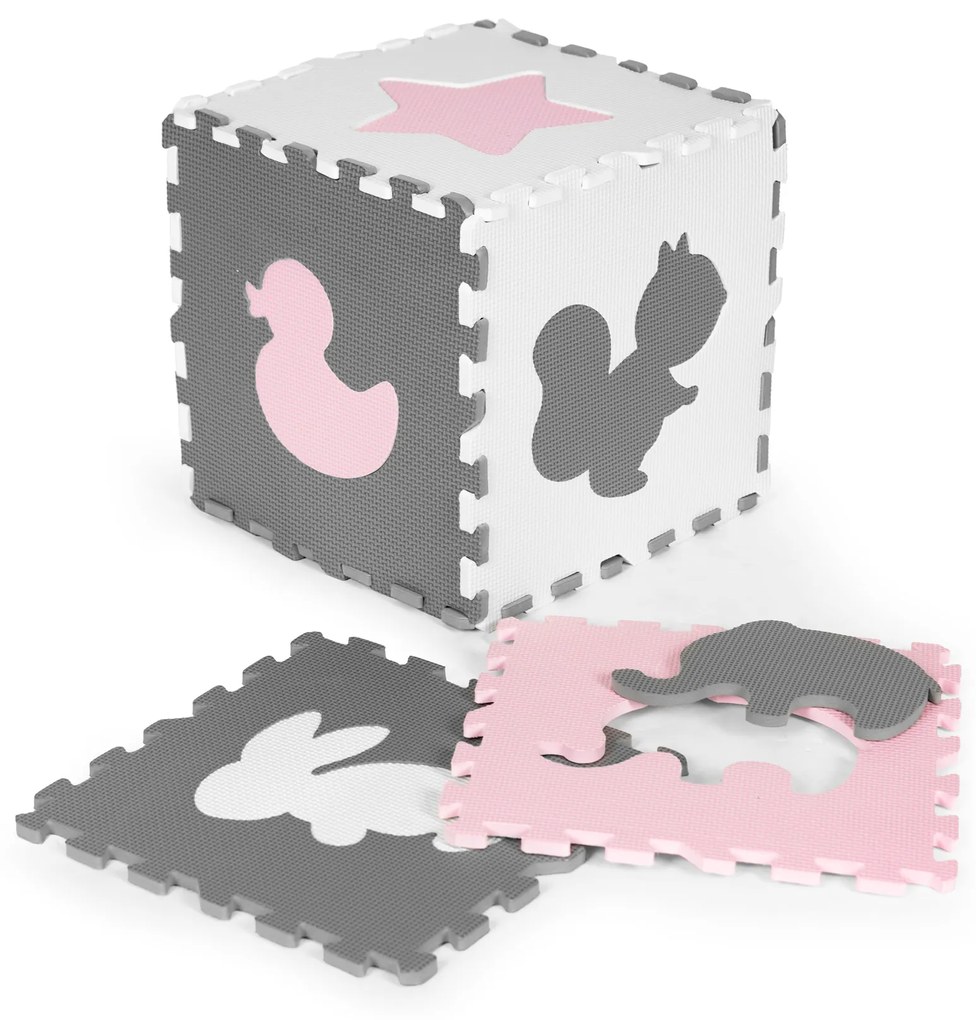 Penová puzzle podložka s ohrádkou 36 prvkov ECOTOYS