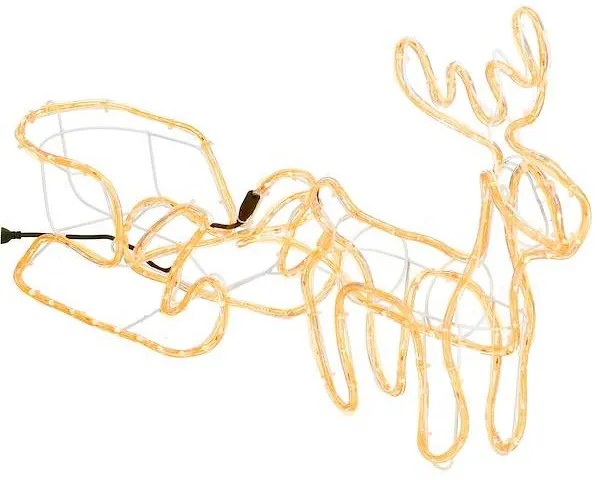 Led sob 130 cm vianočný so saňami, svetelná dekorácia do záhrady SPRINGOS CL1226