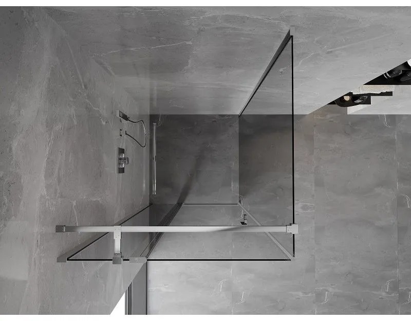 Mexen Mist T, sprchový kút s krídlovými dverami, 75 x 75 cm, 8mm číre sklo, chrómový profil, 8A4T-075-075-01-00