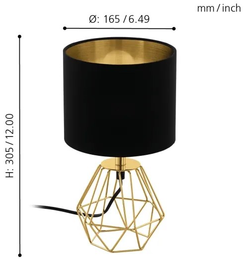 Eglo 95788- Stolná lampa CARLTON 2 1xE14/60W/230V